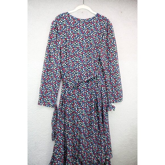 Betsy Johnson Polka Dot Long Sleeve Maxi Wrap Dress-Size 14-Fairy Grunge - Picture 11 of 14